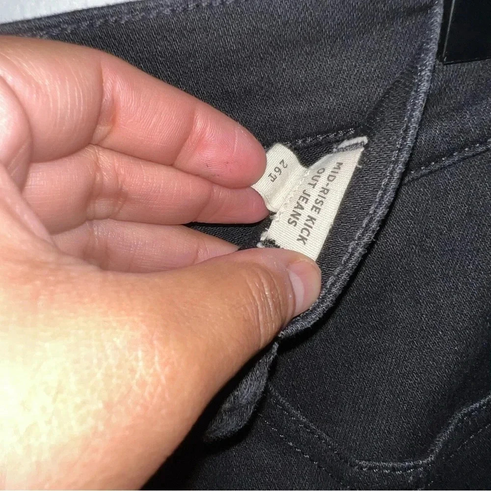 Madewell Kick Out Crop Jeans Black 26 Tall - Picture 8 of 11